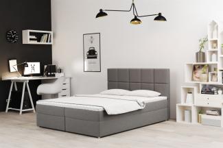 Boxspringbett Schlafzimmerbett FRASCO 160x220cm in Stoff Jasmine Taupe