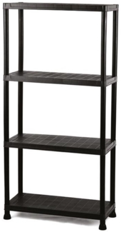 Stabiles Standregal Kunststoff Schwarz für Draußen & Drinnen, 4 Böden, 80cm