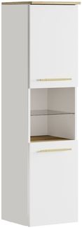 Badezimmer-Meuble Bravos 35 x 35 x 133 cm – Weiß und Weiß – Badezimmer-Meuble mit 2 Türen