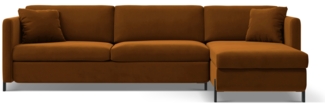 Micadoni Ecksofa Gloria 4-Sitzer Samt Braun Rechts 205x140