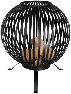 Esschert Design Feuerkorb Ball Gestreift Schwarz Kohlenstoffstahl FF400 422495