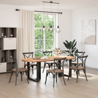 vidaXL Esstisch Hellbraun 220x100x74 cm Massivholz Eiche Oval 3305541