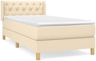 vidaXL Boxspringbett mit Matratze Creme 80x200 cm Stoff, Härtegrad: H2 [3130470]