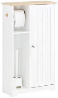 SoBuy Badkommode BZR189, Badschrank mit Toilettenrollenhalter Badkommode Sideboard Flurschrank