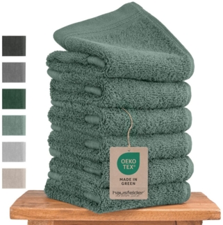 Hausfelder Handtücher Gästehandtücher (Hellgrün, 6 Gästehandtücher 50x30cm), (6-St)