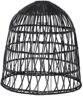 Star Trading Lampenschirm Knute, Rattan, Schwarz, E27, Außenbereich, 50 cm