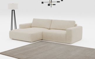 COTTA Ecksofa Lasso L-Form, XL-Sofa, mit breiter Recamiere im trendigen Cord oder angenehmen Strukturstoff