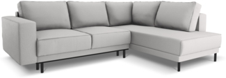 Micadoni Ecksofa Caro 5-Sitzer Strukturierter Stoff Hellgrau Rechts 140x208