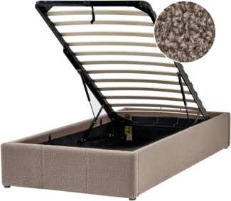 Ottomane-Bett ohne Kopfteil Bouclé DINAN 90 x 200 cm Taupe
