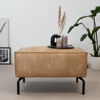 Bronx71 Hocker Kansas Eco-Leder beige