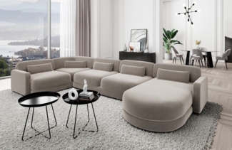 Sofa Dreams Wohnlandschaft Design Stoff Polstersofa Stoffcouch Stoffsofa Valencia U Form Couch, Loungesofa