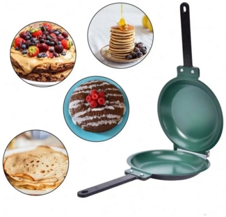 STILVORA Bratpfanne Bratpfanne Grillpfanne beidseitig Wendepfanne für Herd und Grill, Gusseisen (Durchmesser 26 cm Wendepfanne Pfanne Mit Griff, 1-tlg, Antihaftbeschichtung Sandwichmaker mit Antihaftbeschichtung), Grillpfanne Zum Braten von Eiern Brot ...