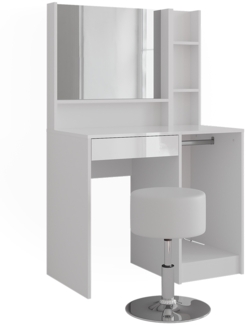 Schminktisch Sherry Weiß/Weiß Hochglanz 89.8 cm 4 Teile Vicco