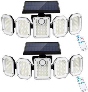BlingBin LED Solarleuchte 210/300 LED Superhelle Solarleuchten mit Bewegungsmelder, Wasserdicht, LED fest integriert, Tageslichtweiß, 270°beleuchtungswinkel, kabellose solarleuchten für außen