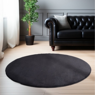 Carpettex Veloursteppich Unicolor - Einfarbig, Rund, Höhe: 7 mm, Moderner Flauschiger Kurzflor Teppich Anti-Rutsch Rückseite Waschbar