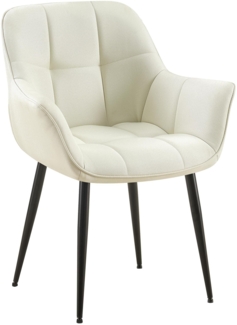 Esszimmerstuhl GUNIM - Stoff Creme 65 x 58 x 85 cm | Essstühle Esszimmerstühle Küchenstühle Wohnzimmerstühle
