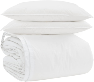 vidaXL Bettdecken Set mit Kissen 3 pcs Weiß Daunenfeder 3377224