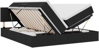 vidaXL Aufbewahrungsbett mit Matratze Schwarz 200 x 200 cm Kunstleder 3370921