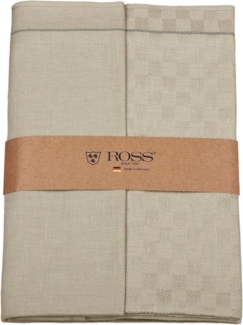 ROSS Geschirrtuch 2er Set 907, zwei Geschirrtücher in einer Banderole, (Set, 2-tlg), hochwertige Zwirn Halbleinen Geschirrtücher, Maße je Tuch ca. 50x70 cm