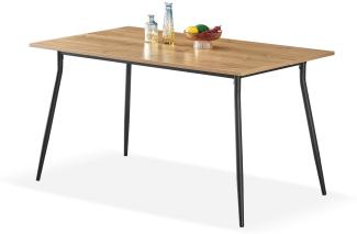 B&D home Esstisch LIOR | 120 cm x 80 cm Esszimmertisch Küchentisch für Küche, Esszimmer | Industrial | Sandeiche Optik