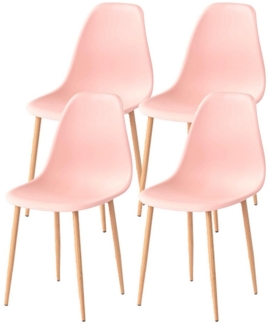 Fanttik Esszimmerstuhl Esszimmerstuhl Küchenstuhl Weiss 4er Set Beine Massiv Holz, bequemer Schalenstuhl, Skandinavisches Retro-Design, elegant