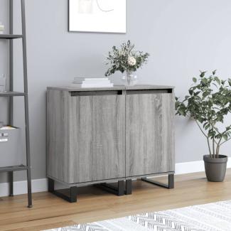 vidaXL Sideboards 2 Stk. Grau Sonoma 40x35x70 cm Holzwerkstoff 831081