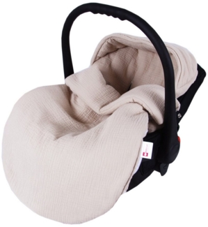 BabyLux Fußsack Sommerfußsack 90cm für Babyschale, Kinderwagen & Buggy Frühling Herbst, Musselin - Beige Fußsack