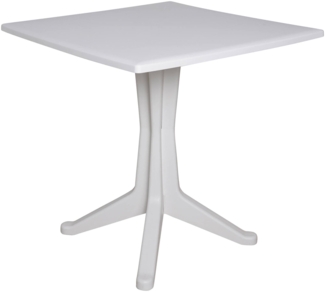 Dmora Außentisch Agostini, festes quadratisches Regal, Mehrzweck-Gartentisch, 100 % Made in Italy, 70 x 70 x 72 cm, Weiß