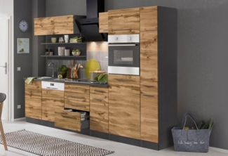 KOCHSTATION Küchenzeile KS-Tulsa, ohne E-Geräte, Breite 270 cm, schwarze Metallgriffe, MDF Fronten