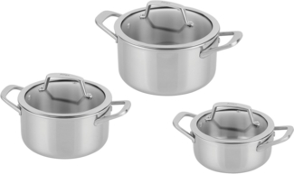 NINJA Topf-Set Ninja EverClad 3-teiliges Set aus Edelstahl C93000DE, Edelstahl (Set, 3-tlg, je 1 Kochtopf Ø 16,18,20 cm, Inhalt 1,4 L, 2,3 L, 3,3 L), Entwickelt für den Einsatz unter schwierigsten Kochbedingungen