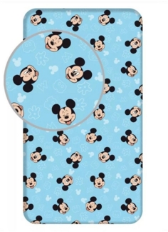 Disney Spannbettlaken Mickey Maus blau Größe: 90x200 cm 100 % Baumwolle, Baumwolle, Gummizug: an den Ecken, (1 Stück)