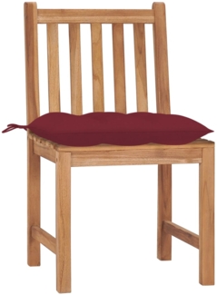 vidaXL Gartenstühle 2 Stk. mit Kissen Massivholz Teak 3062940