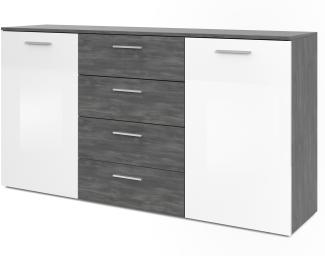 Sideboard >Maurits< in Black North - 160x85x38cm (BxHxT)