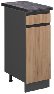Vicco Unterschrank R-Line, Goldkraft Eiche/Anthrazit, 30 cm, AP Anthrazit