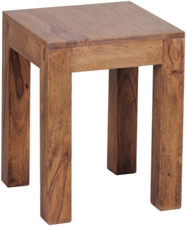 Beistelltisch MUMBAI Massiv-Holz Sheesham 35x35 cm Wohnzimmer-Tisch Design dunkel-braun Landhaus-Stil Couchtisch