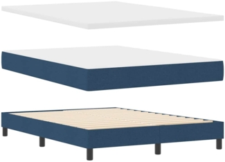 vidaXL Boxspringbett mit Matratze mit Matratze Blau 140 x 190 cm 3341166