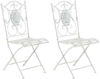 CLP 2er Set Gartenstühle Sibell,antik weiß