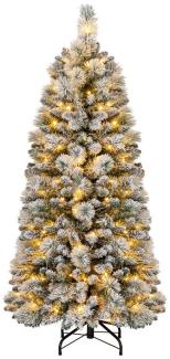 COSTWAY Künstlicher Weihnachtsbaum, 150cm 130 warmweiße LEDs 378 Zweigspitze