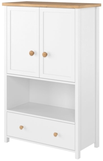 Highboard "Story" Kommode 85cm weiß Nash Eiche 2-türig