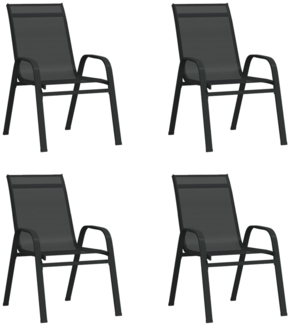 vidaXL Stapelbare Gartenstühle 4 Stk. Schwarz Textilene 318780