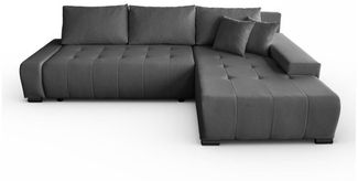 Beautysofa Ecksofa mit Schlaffunktion & Bettkasten DRACO L, BARREL-Stoff in modernen Farben, Liegefläche: 140x215 cm