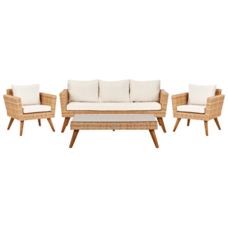Lounge Set mit Tisch VITTORIA Cremeweiß