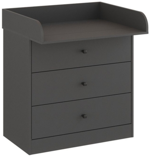 KOMTO Wickelkommode mit Schubladen - Baby Kommode mit Wickelaufsatz, Wickeltisch M3, Wickeltisch, Wickelschrank mit Abnehmbarer Wickelsatz Weiß, Lulliblox