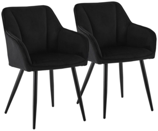 Ofcasa Esszimmerstuhl Samtstuhl (2er Set), Küchenstuhl mit weicher Rückenlehne