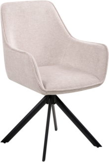 Esszimmerstuhl drehbar MORNAS Kunstleinen Hellbeige