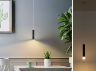 Akku Hängelampe Schwarz, dimmbar, abnehmbarer Leuchtenkopf Ø 3,8cm