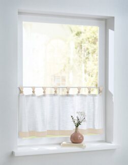 Kutti Scheibengardine Cottage Panneau (1 St), Schlaufen, halbtransparent, Kurzgardine Karo, Baumwolle, Schlaufen