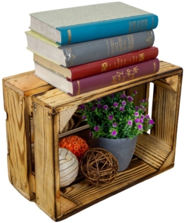 Kistenkolli Altes Land Allzweckkiste 3er set Kleine Holzkiste "Frieda" flambiert (Spar-Set)