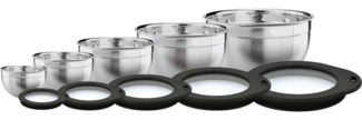 RÖSLE Schüssel Schüssel-Set hoch mit Frischhaltedeckeln 10tlg, Edelstahl 18/10, (Schüsseln & Schalen)