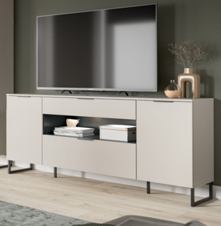 TV-Lowboard Morena in kaschmir und schwarz 185 cm